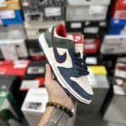 Nike Dunk Low: Green, Red, Navy Tri-Color Mix