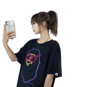 Oversized Black Graphic T - Shirt