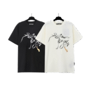Palm Angels Black White Graphic T-shirt