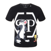 Platinum Cat: Cute Sylvester Tweety Black T-Shirt