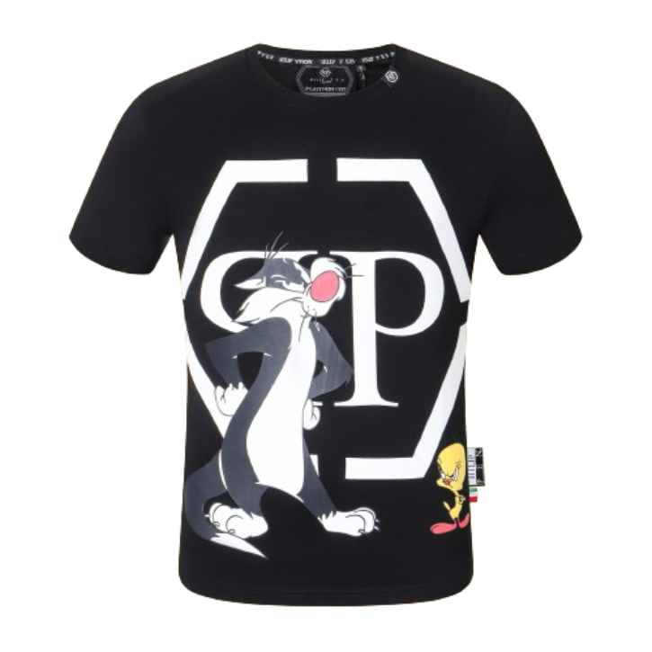 Platinum Cat: Cute Sylvester Tweety Black T-Shirt