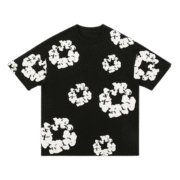 Popcorn Print Black T-shirts