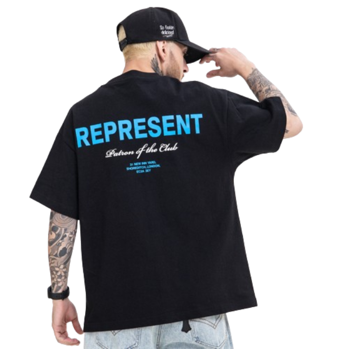 REPRESENT: Distinctive Patron Black T-Shirt