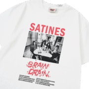 SATINES: Brainy Drain White T-Shirt