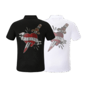 Tattoo Heart Black White Polo T-Shirts
