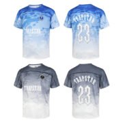 Trapstar's Blue/White Camo Print Jersey