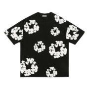 UNKNOWN Black Floral Pattern T-Shirt